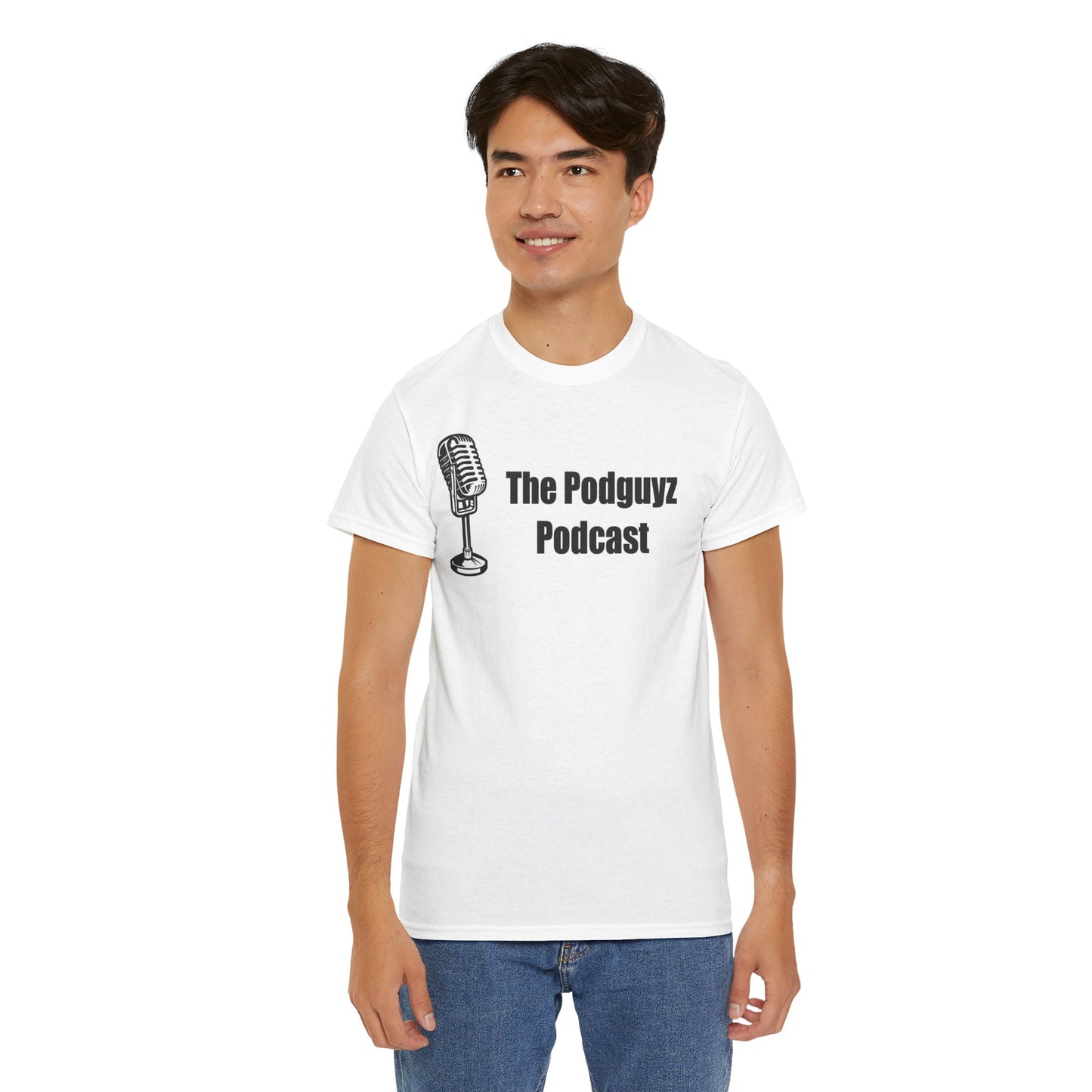 The "Classic White" PODGUYZ PODCAST t-shirt