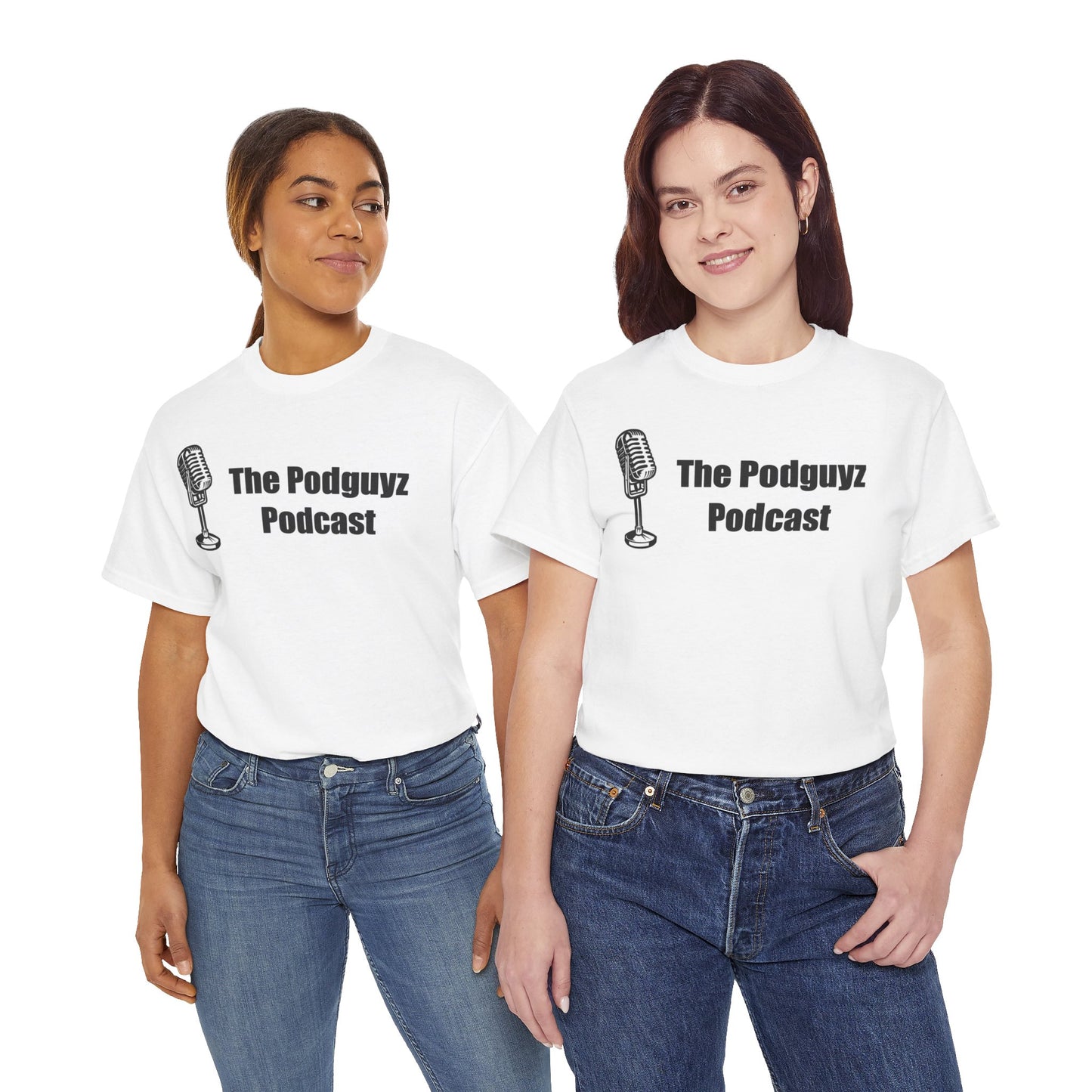 The "Classic White" PODGUYZ PODCAST t-shirt