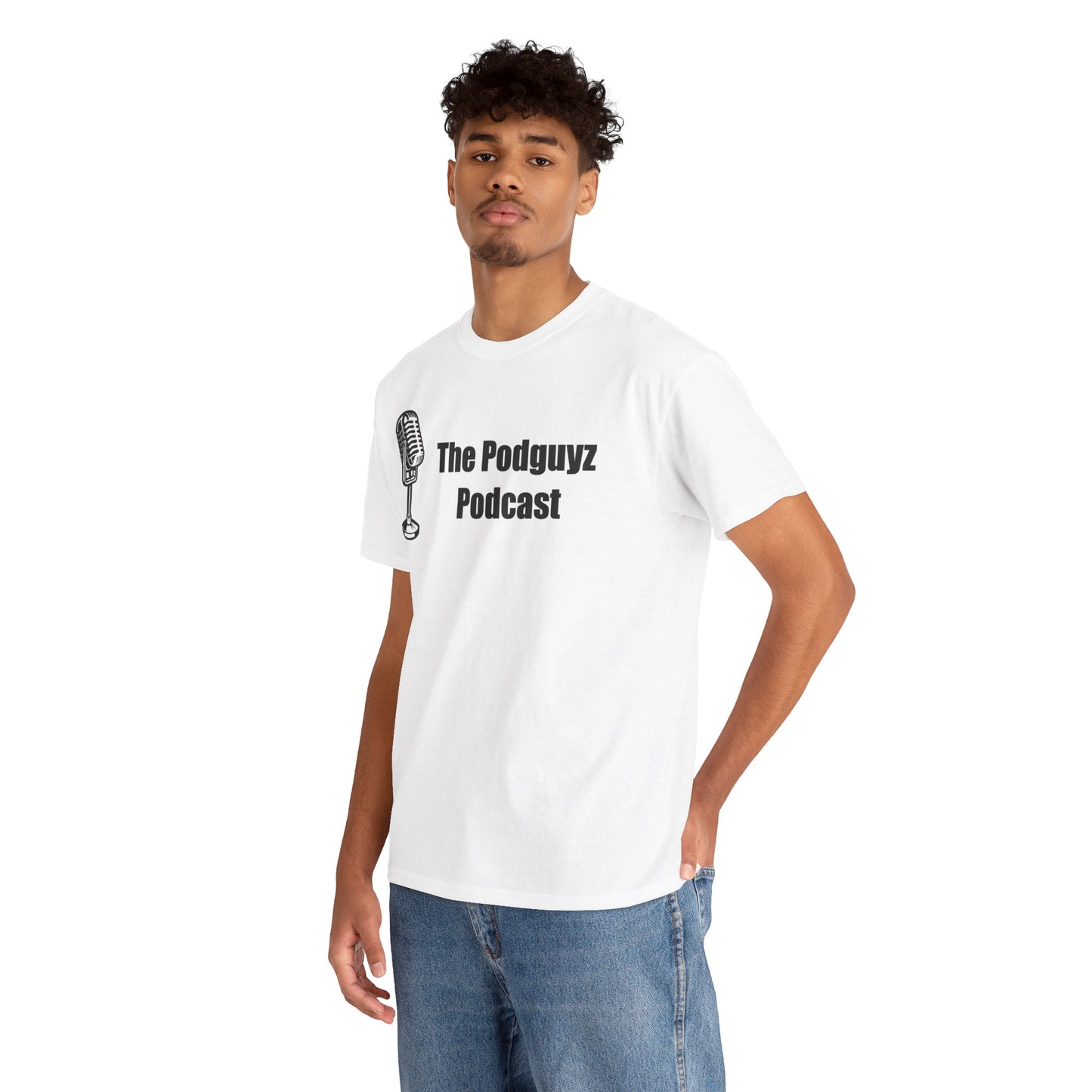 The "Classic White" PODGUYZ PODCAST t-shirt