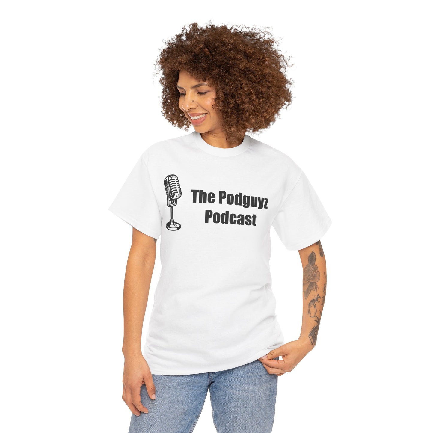 The "Classic White" PODGUYZ PODCAST t-shirt